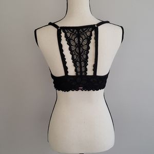 PINK front close bra with back detail